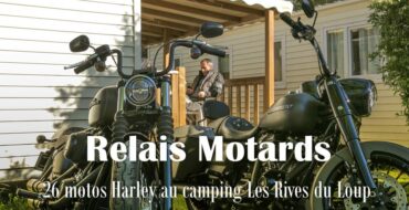 Relais motards : 34 bikers Harley au camping relais motards Les Rives du Loup